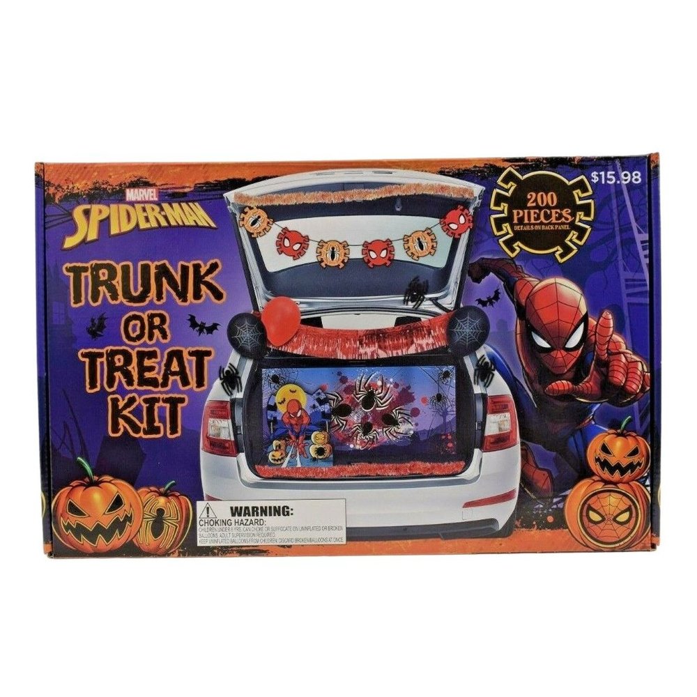 Marvel Spiderman Halloween Trunk Or Treat Party Decor Kit - 200 Pcs (New)